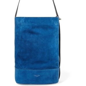 Rag & Bone Nappa Leather/Suede Walker Sling Bucket Bag Bright Blue